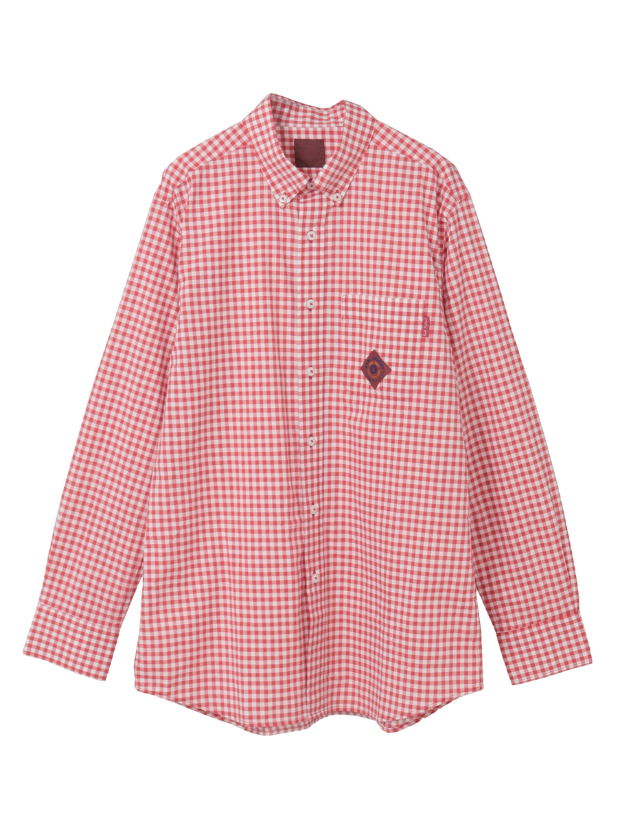 ギンガムチェックシャツブラウス 詳細画像 アカ 1