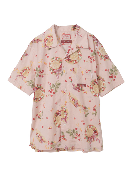 さくらんぼの日曜日プリントシャツブラウス