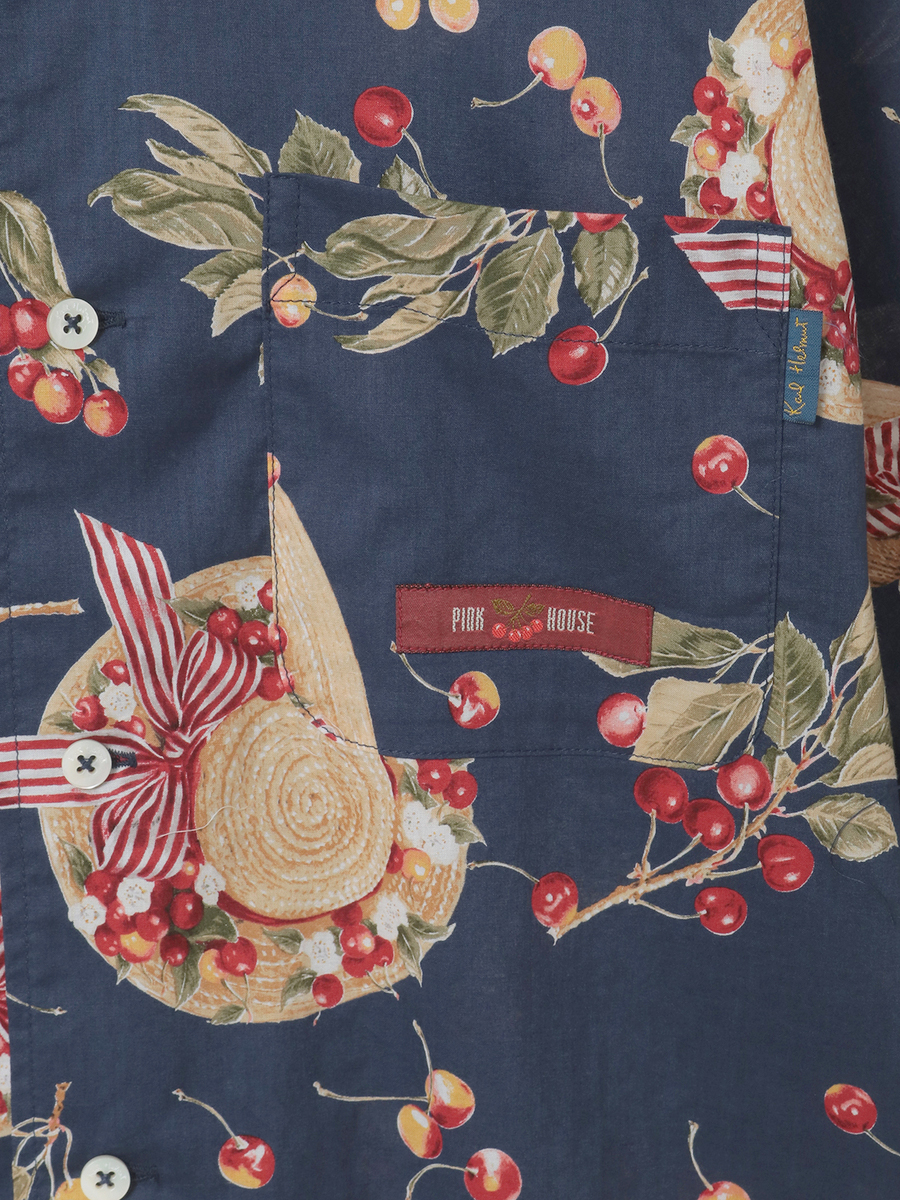 さくらんぼの日曜日プリントシャツブラウス 詳細画像 ピンク 7