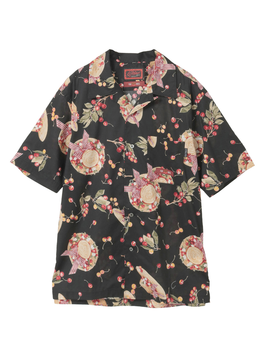 さくらんぼの日曜日プリントシャツブラウス 詳細画像 クロ 1
