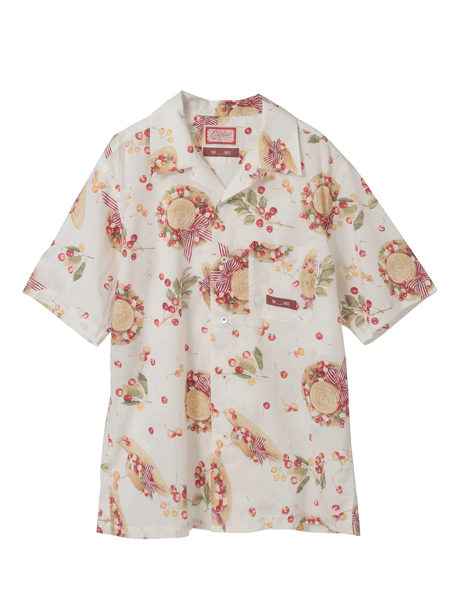 さくらんぼの日曜日プリントシャツブラウス 詳細画像 シロ 1