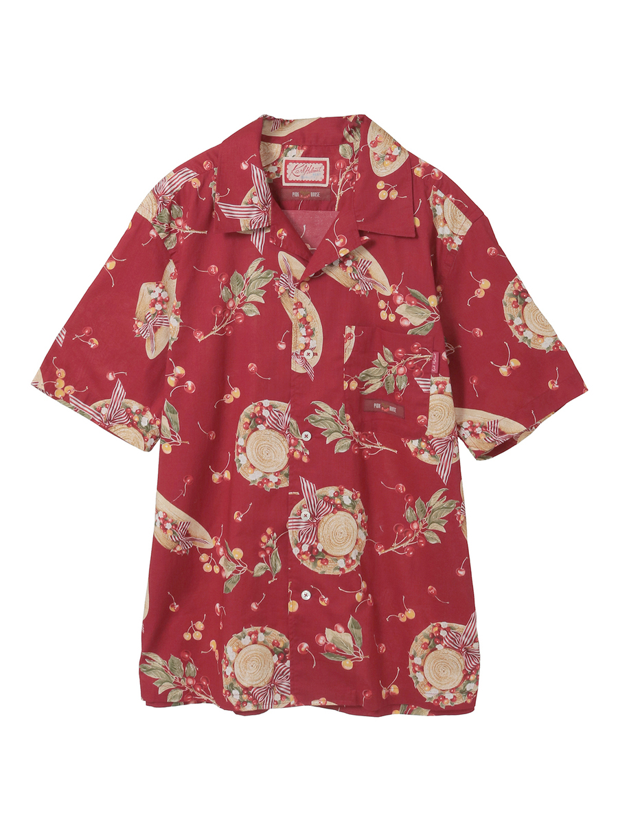 さくらんぼの日曜日プリントシャツブラウス 詳細画像 アカ 1