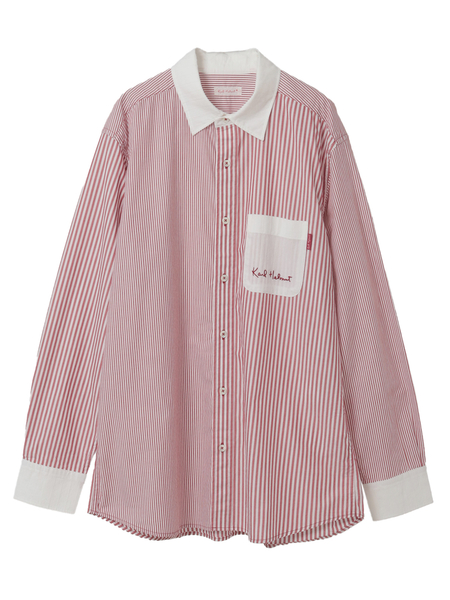 ロゴワンポイント刺繍入りシャツブラウス