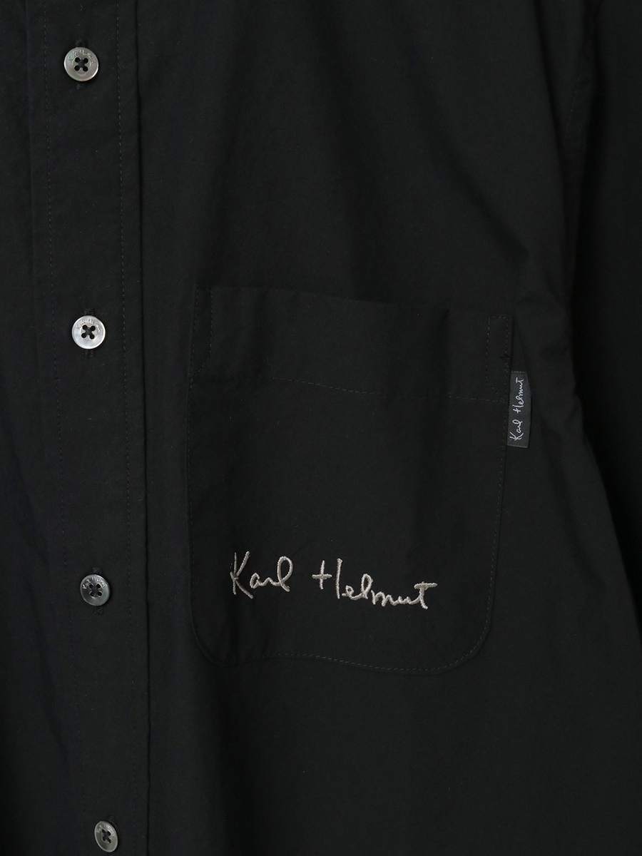 ロゴワンポイント刺繍入りシャツブラウス 詳細画像 ストライプアカ 9