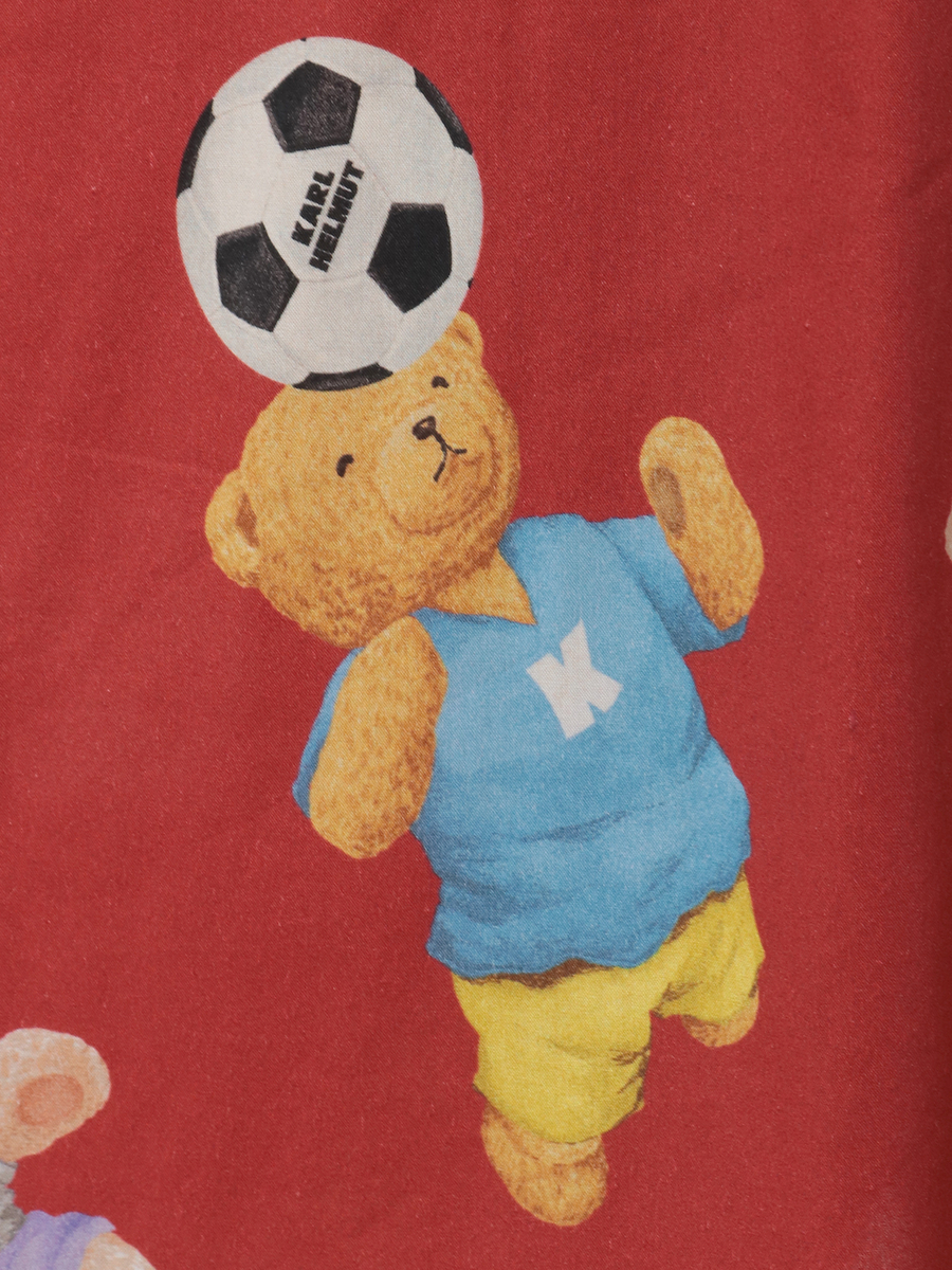 サッカーくまプリントパッチワークシャツブラウス 詳細画像 キナリ&times;ピンクギンガム 8