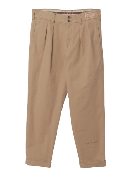 ロゴワンポイント刺繍入りタックパンツ