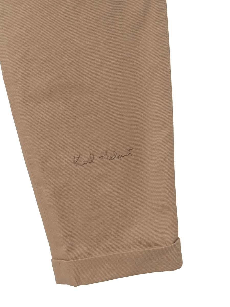 ロゴワンポイント刺繍入りタックパンツ 詳細画像 カーキ 4