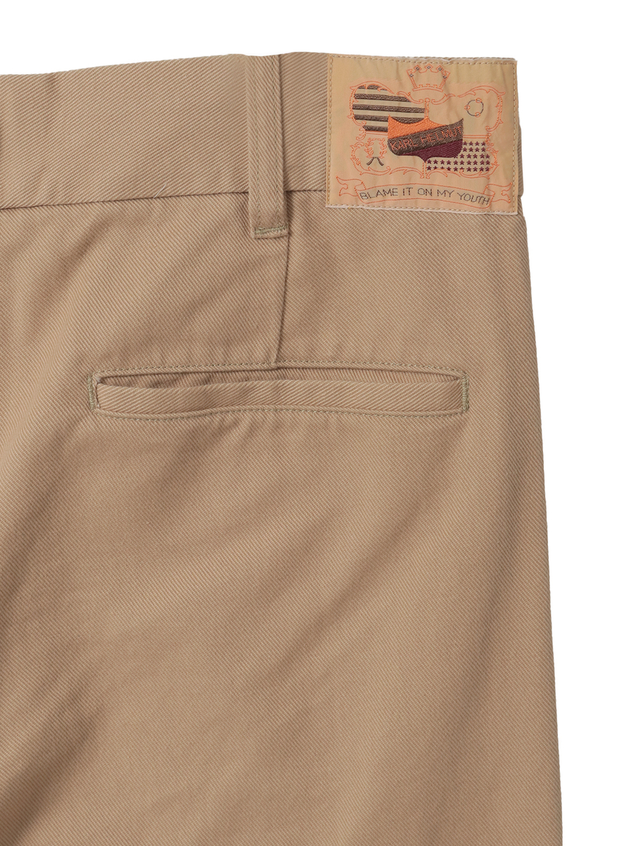 ロゴワンポイント刺繍入りタックパンツ 詳細画像 カーキ 6