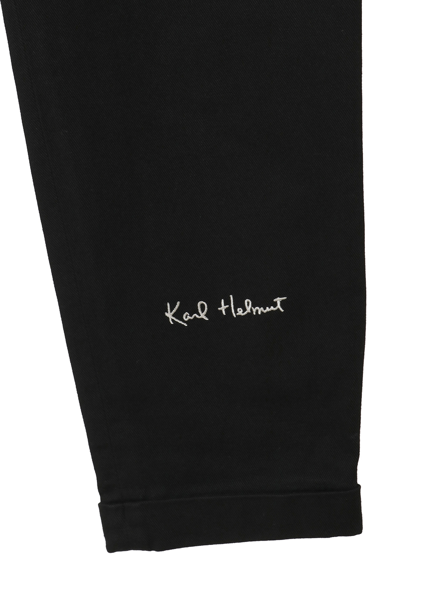 ロゴワンポイント刺繍入りタックパンツ 詳細画像 カーキ 8