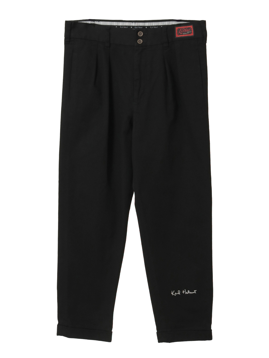 ロゴワンポイント刺繍入りタックパンツ 詳細画像 クロ 1