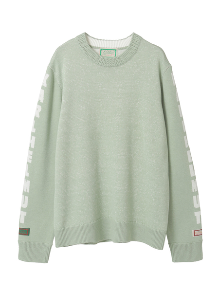 袖ロゴニットプルオーバー