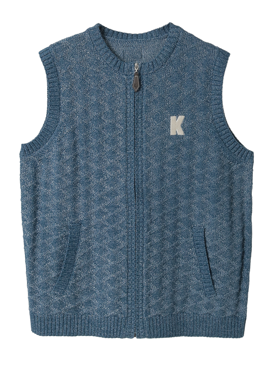 Kロゴ刺繍ニットベスト 詳細画像 キナリ 1
