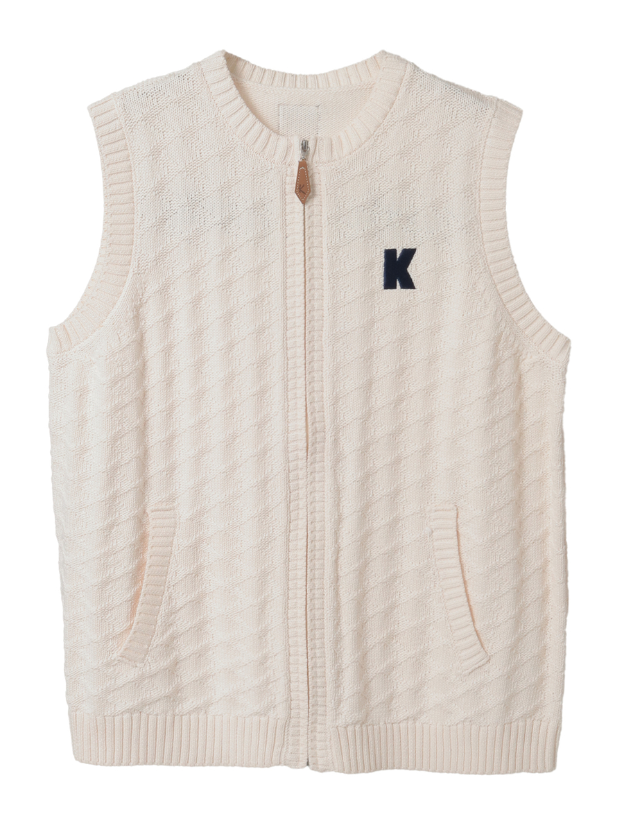 Kロゴ刺繍ニットベスト 詳細画像 キナリ 1