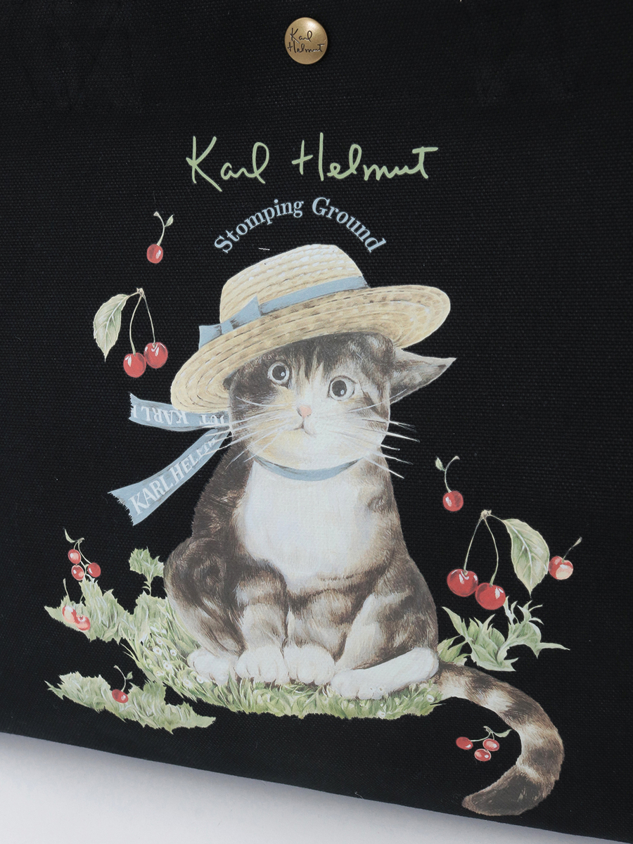 さくらんぼの丘のねこプリント2WAYバッグ 詳細画像 クロ 11