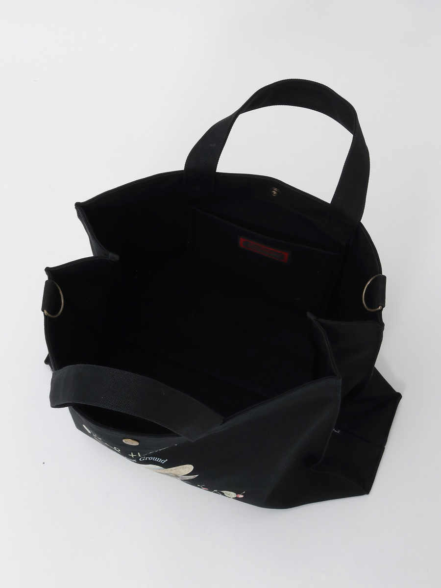 さくらんぼの丘のねこプリント2WAYバッグ 詳細画像 クロ 12