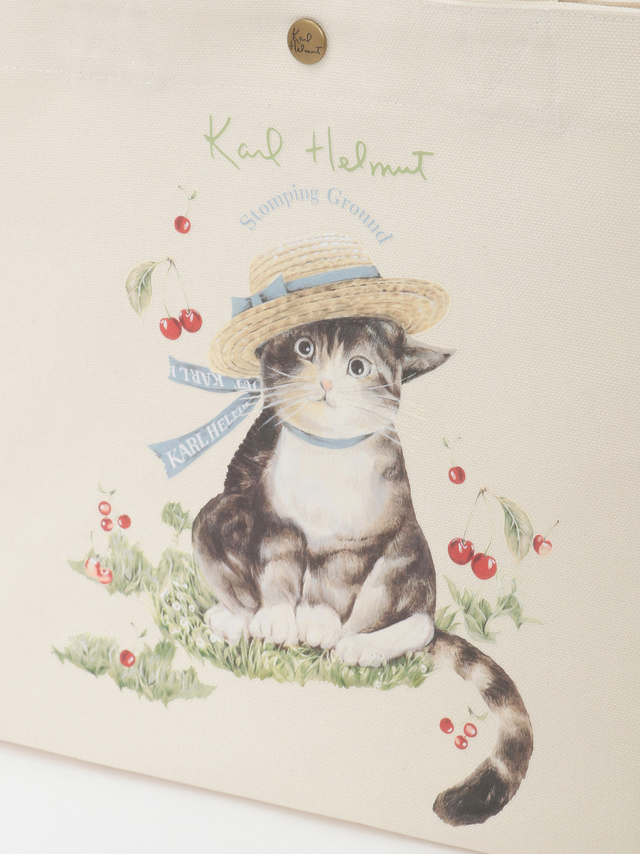 さくらんぼの丘のねこプリント2WAYバッグ 詳細画像 クロ 13