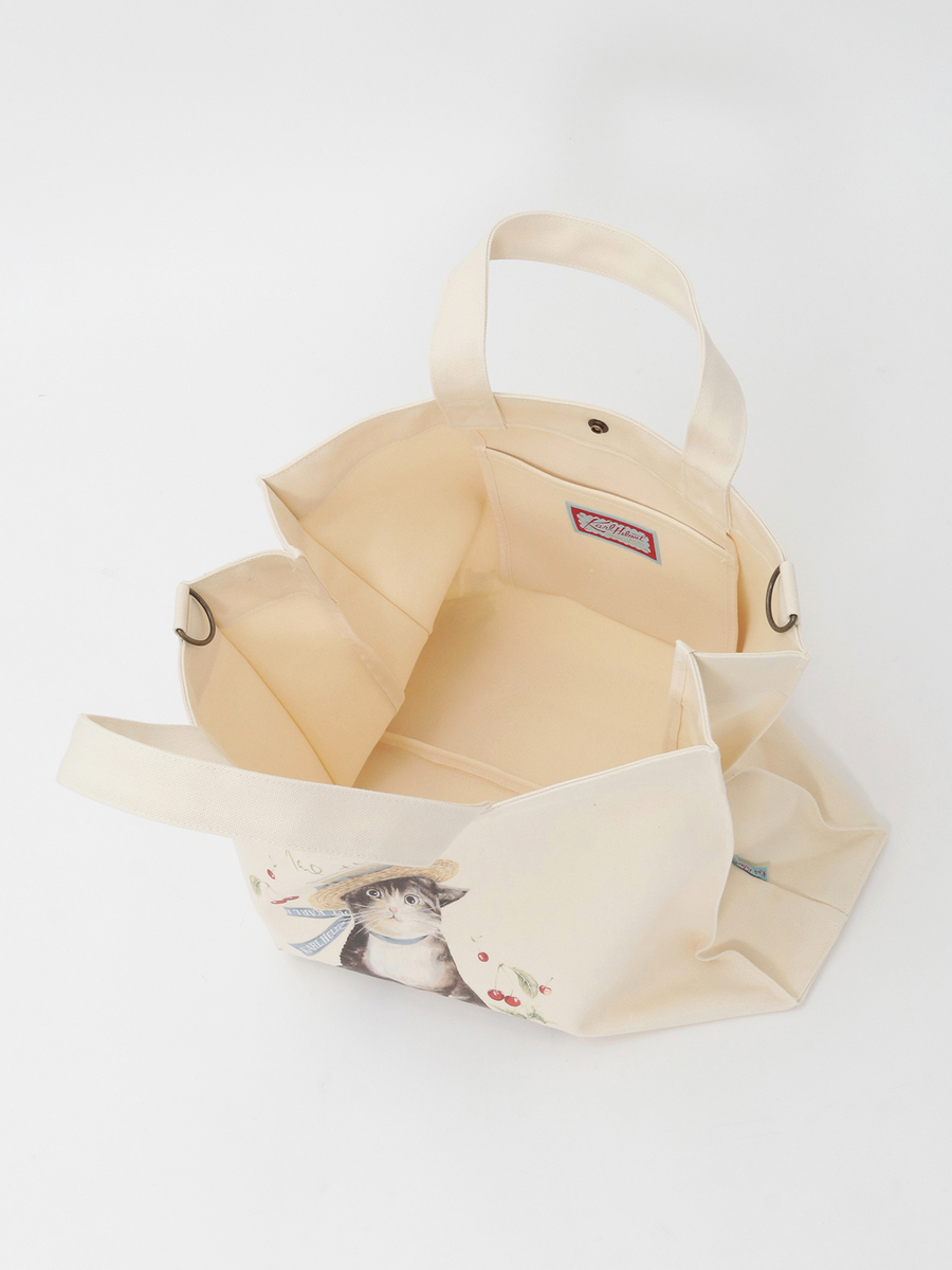 さくらんぼの丘のねこプリント2WAYバッグ 詳細画像 クロ 14