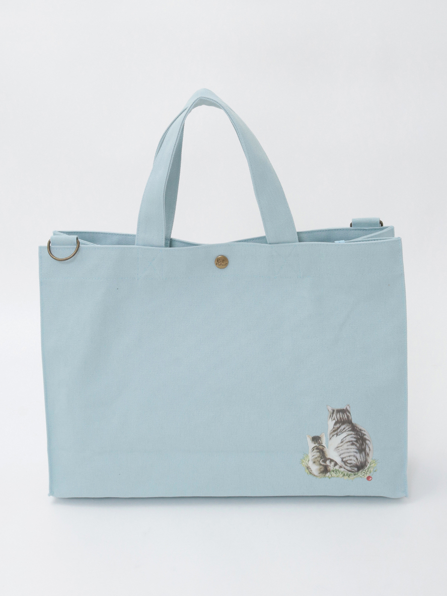 さくらんぼの丘のねこプリント2WAYバッグ 詳細画像 クロ 3