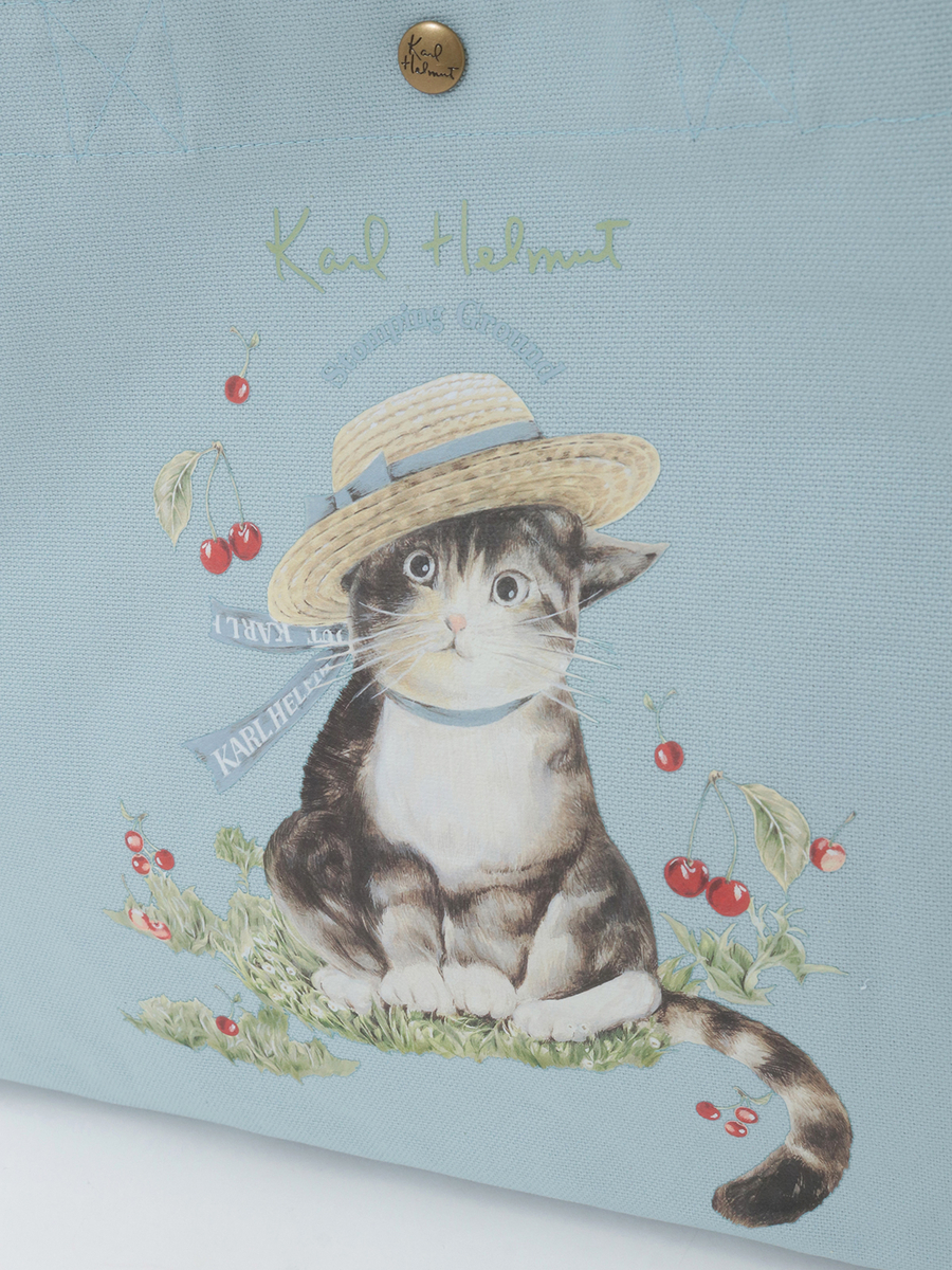 さくらんぼの丘のねこプリント2WAYバッグ 詳細画像 クロ 6