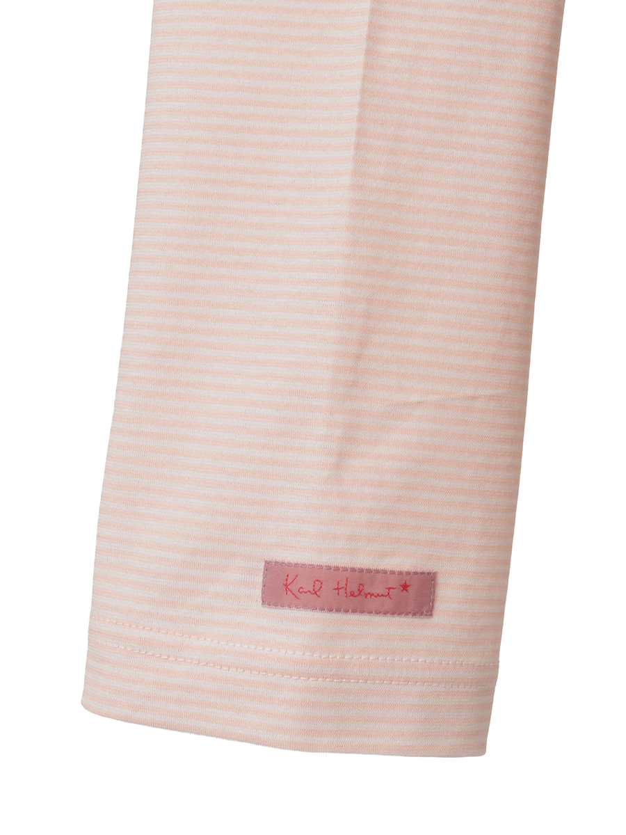 ロゴ＆ネームワッペンTシャツとボーダー長袖Tシャツのセット 詳細画像 オフ&times;ピンク・キナリ 13