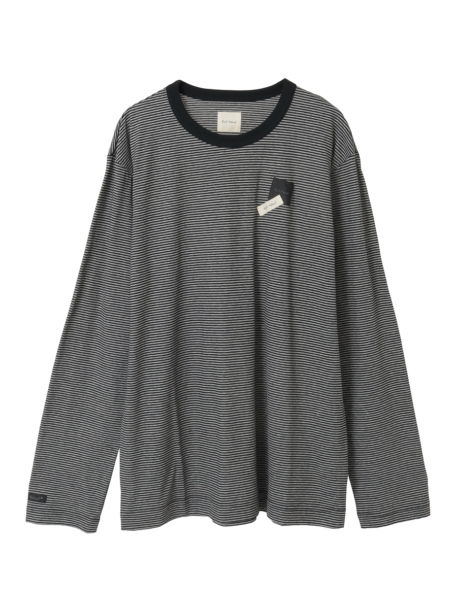 ロゴ＆ネームワッペンTシャツとボーダー長袖Tシャツのセット 詳細画像 オフ&times;ピンク・キナリ 18