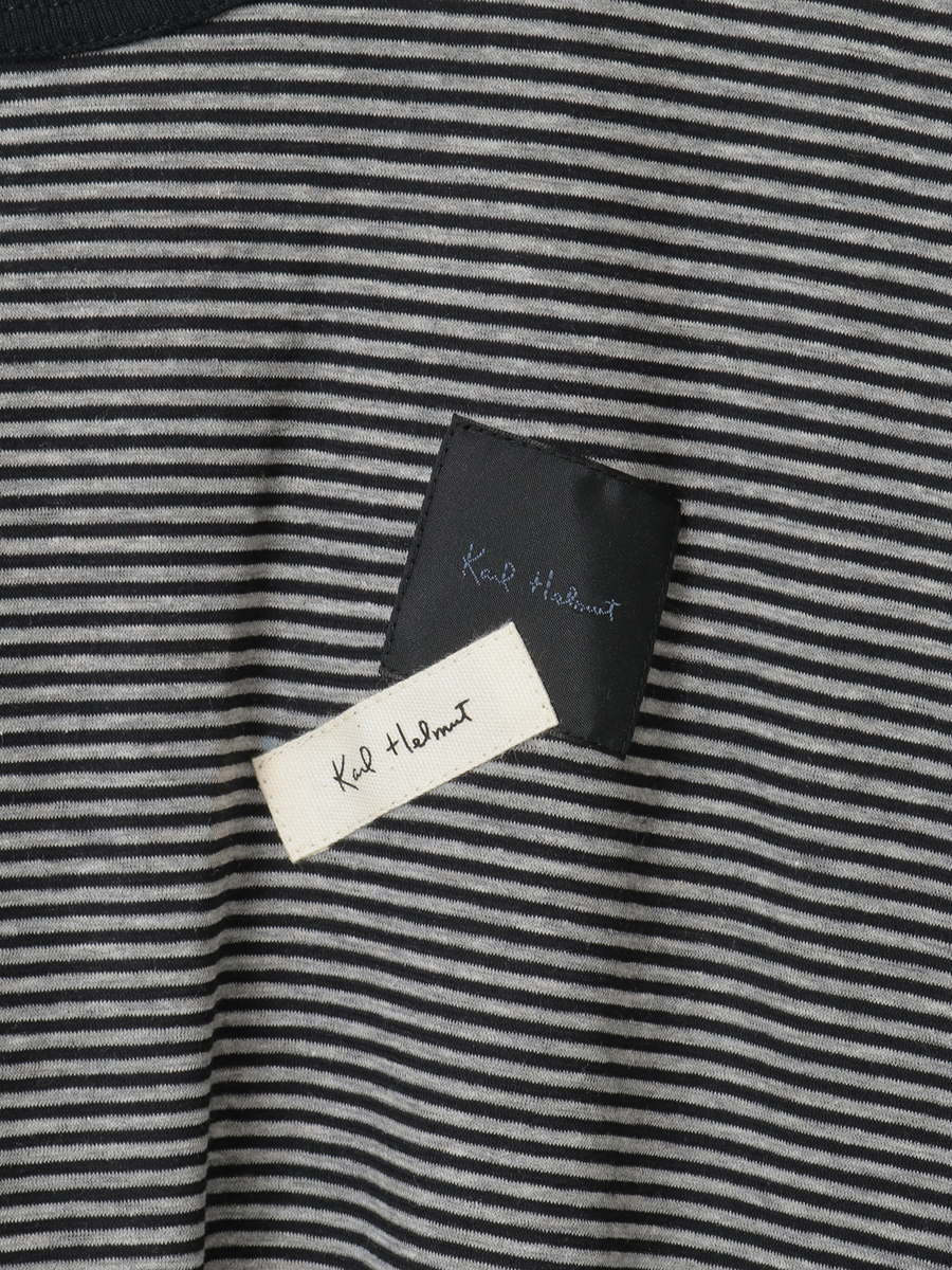 ロゴ＆ネームワッペンTシャツとボーダー長袖Tシャツのセット 詳細画像 オフ&times;ピンク・キナリ 19