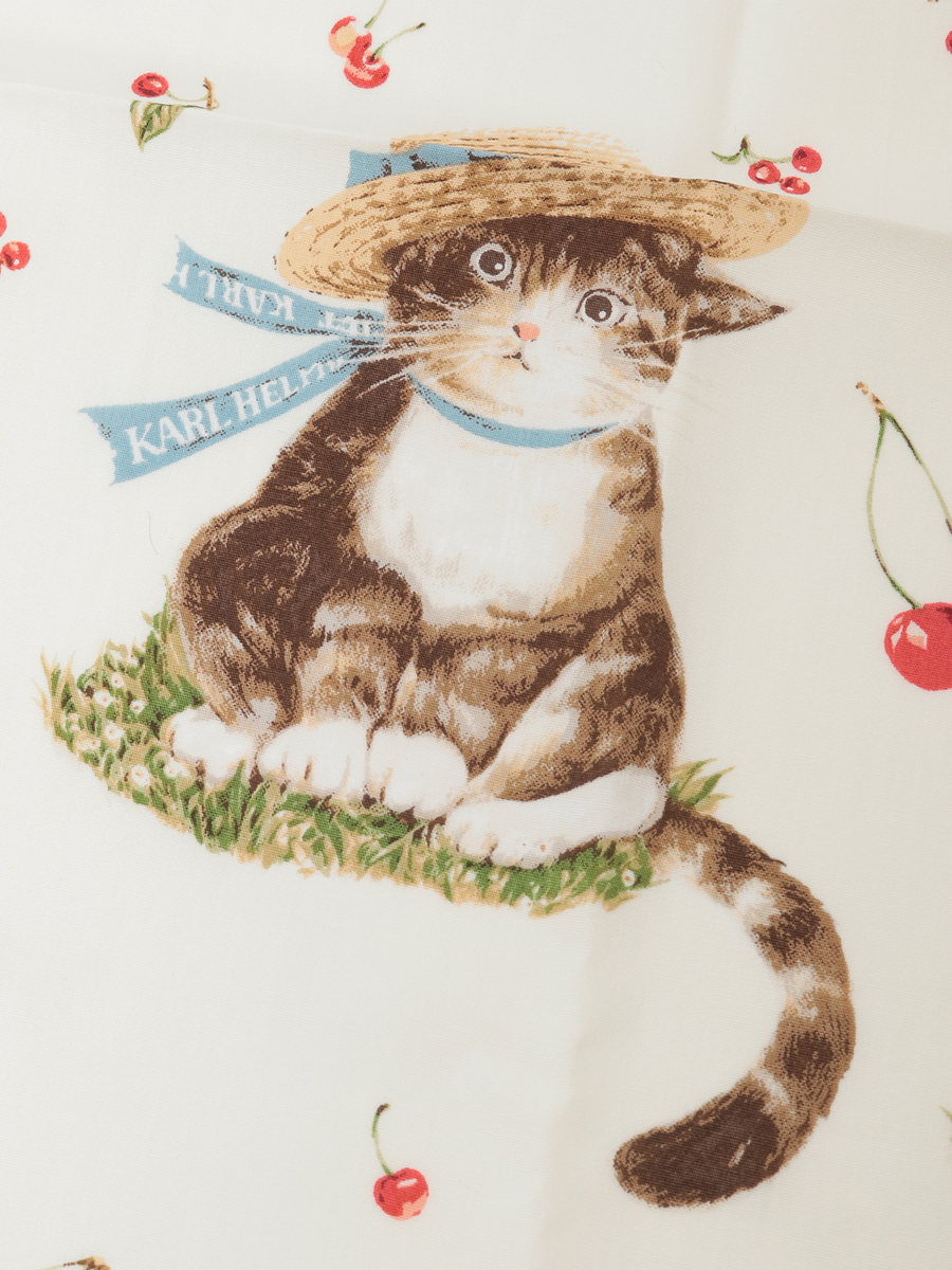 さくらんぼの丘のねこプリントバンダナ 詳細画像 ソライロ 3