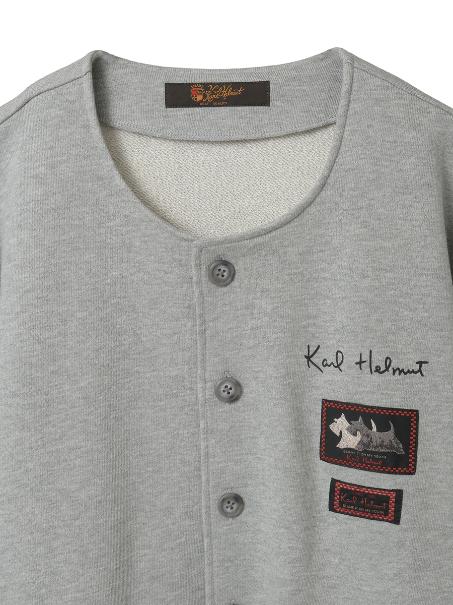 ロゴ＆ネーム使いスウェットカーディガン 詳細画像 トップグレー 3