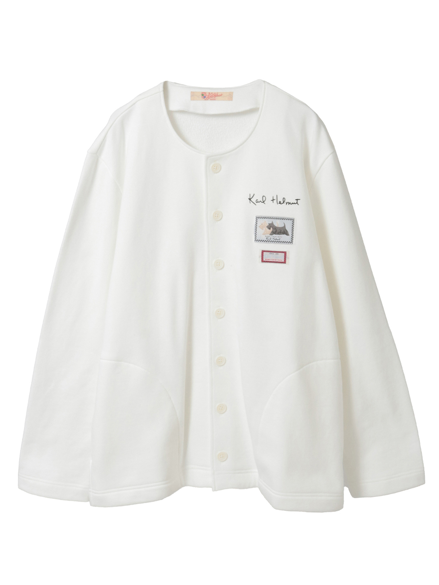 ロゴ＆ネーム使いスウェットカーディガン 詳細画像 オフシロ 1