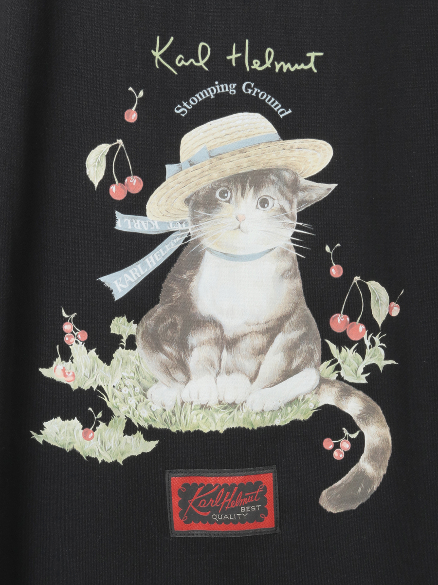 さくらんぼの丘のねこプリントパーカー 詳細画像 シロ 10