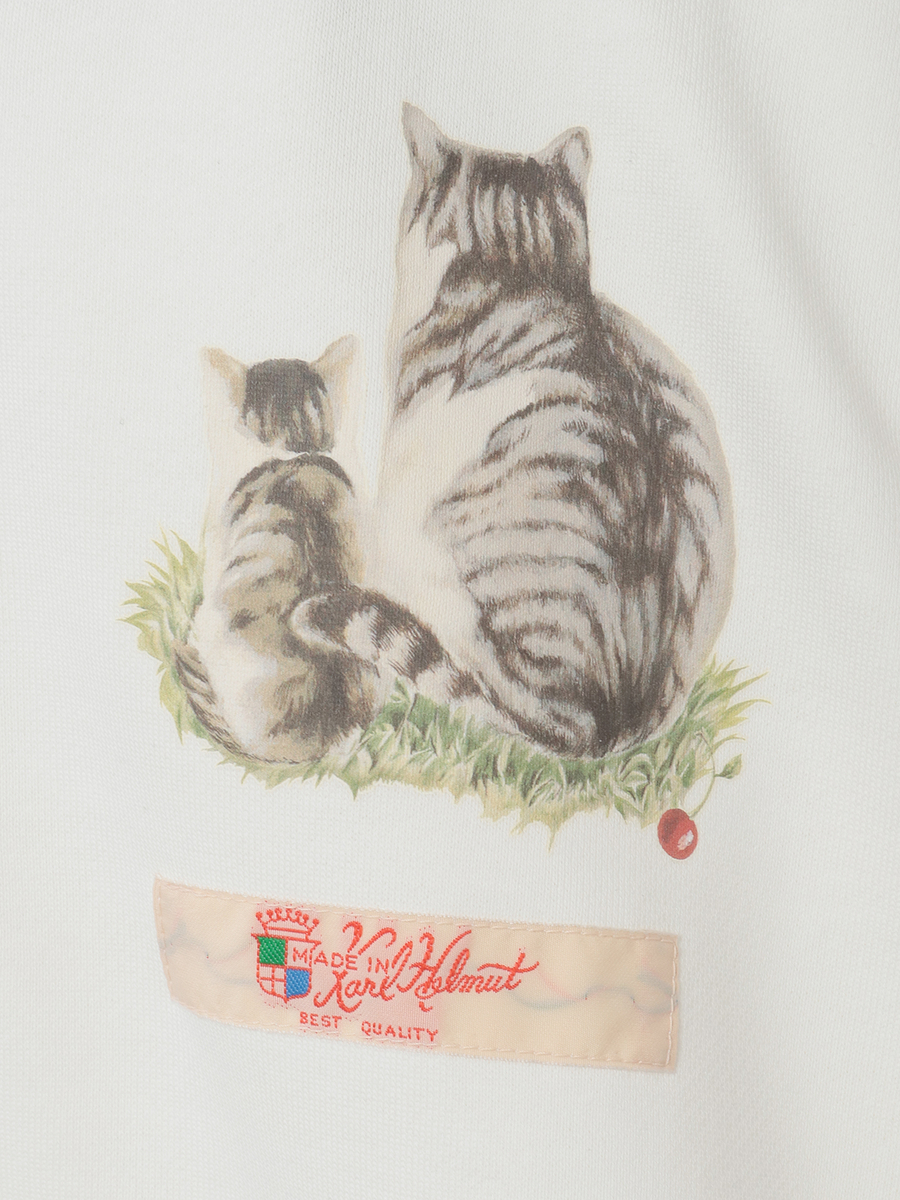 さくらんぼの丘のねこプリントパーカー 詳細画像 シロ 11