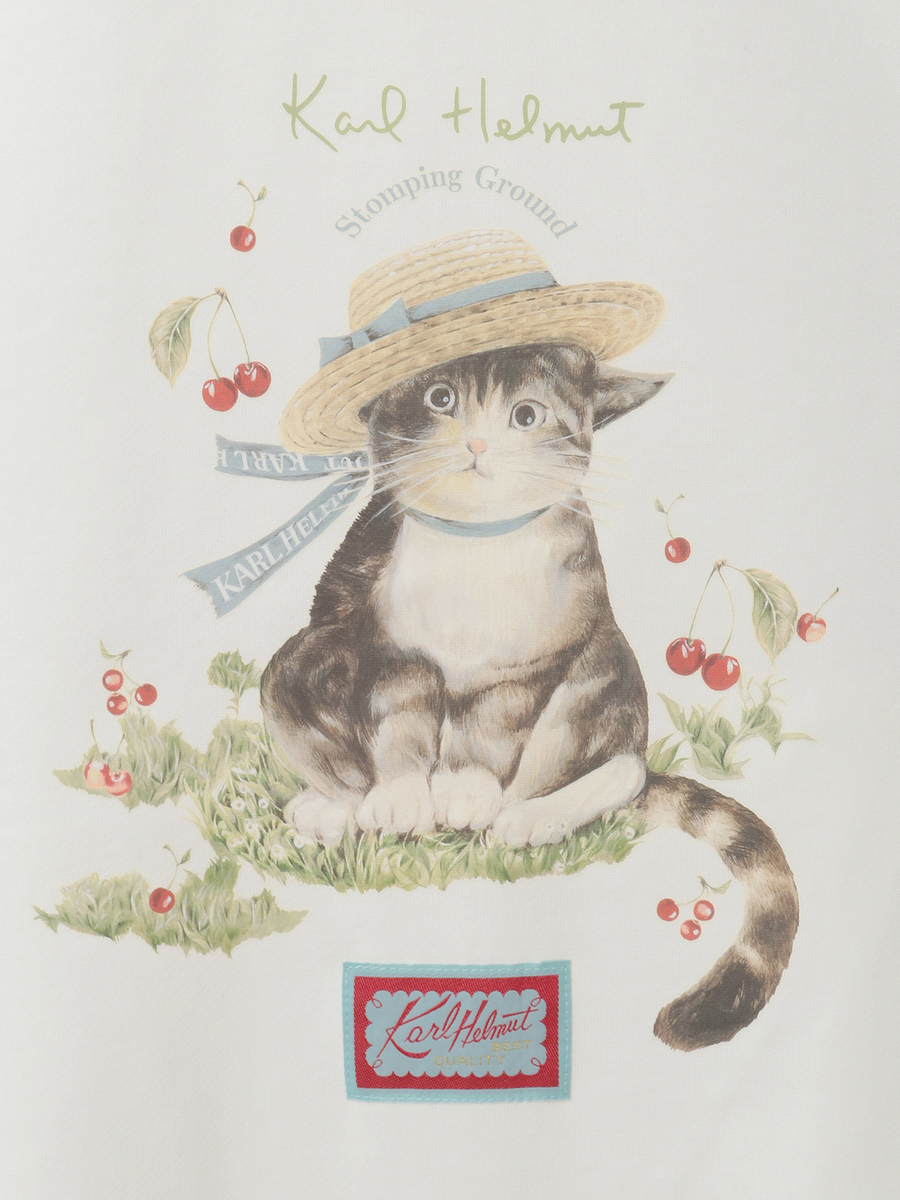 さくらんぼの丘のねこプリントパーカー 詳細画像 シロ 12