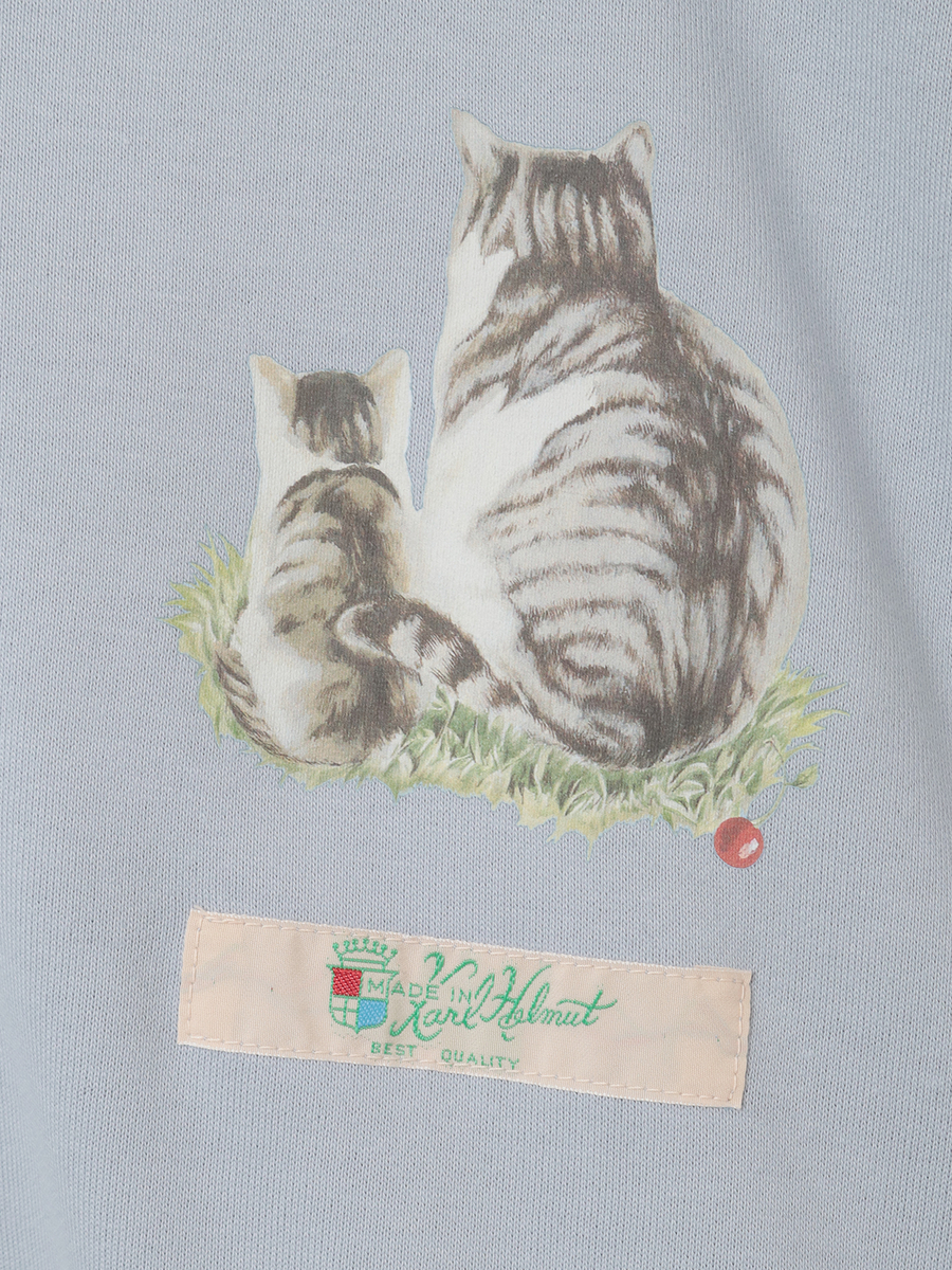 さくらんぼの丘のねこプリントパーカー 詳細画像 シロ 7