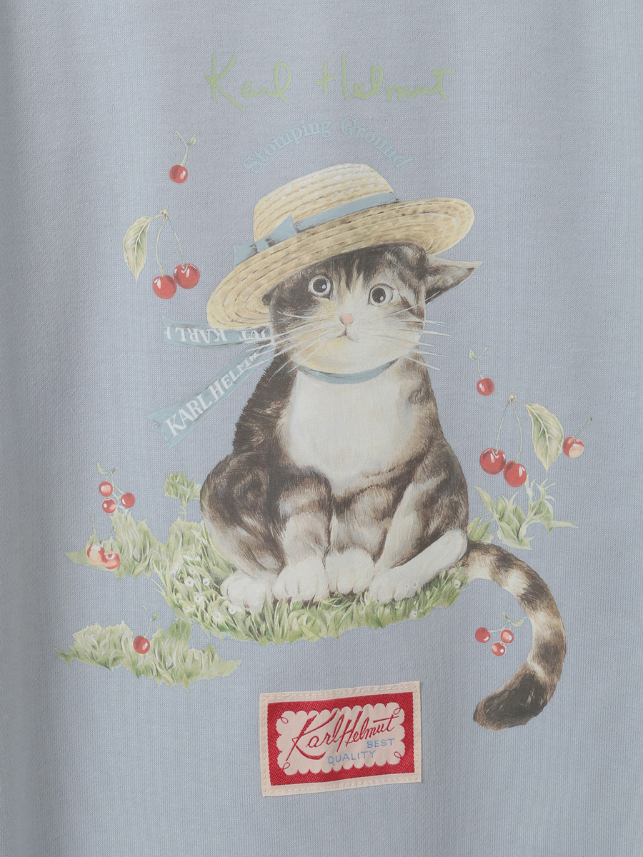 さくらんぼの丘のねこプリントパーカー 詳細画像 シロ 8