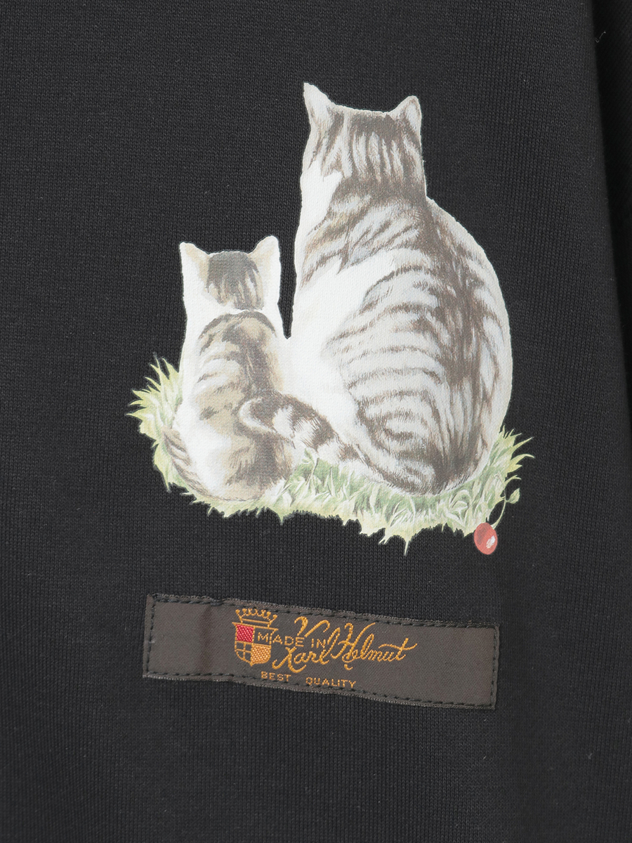 さくらんぼの丘のねこプリントパーカー 詳細画像 シロ 9