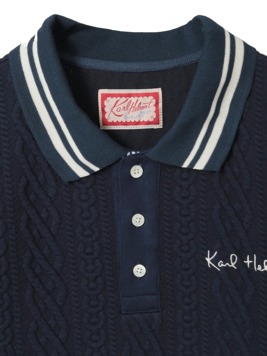 ロゴワンポイント刺繍入りポロシャツ 詳細画像 ネイビー 3