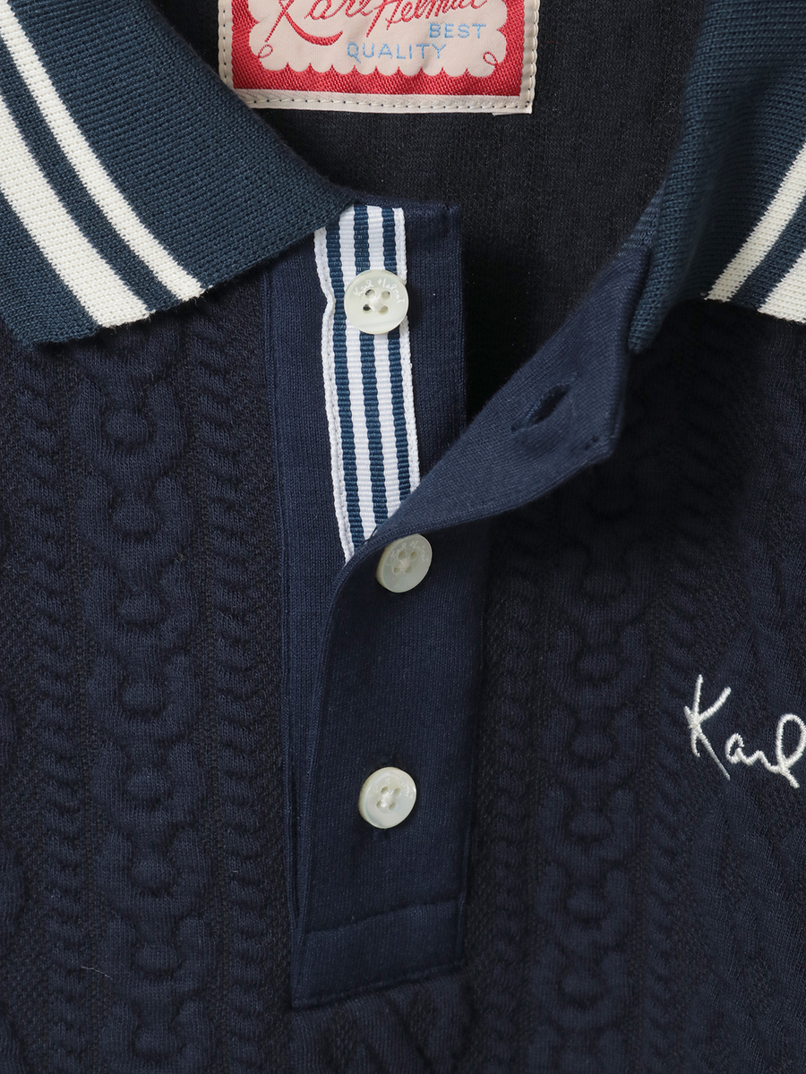 ロゴワンポイント刺繍入りポロシャツ 詳細画像 ネイビー 4