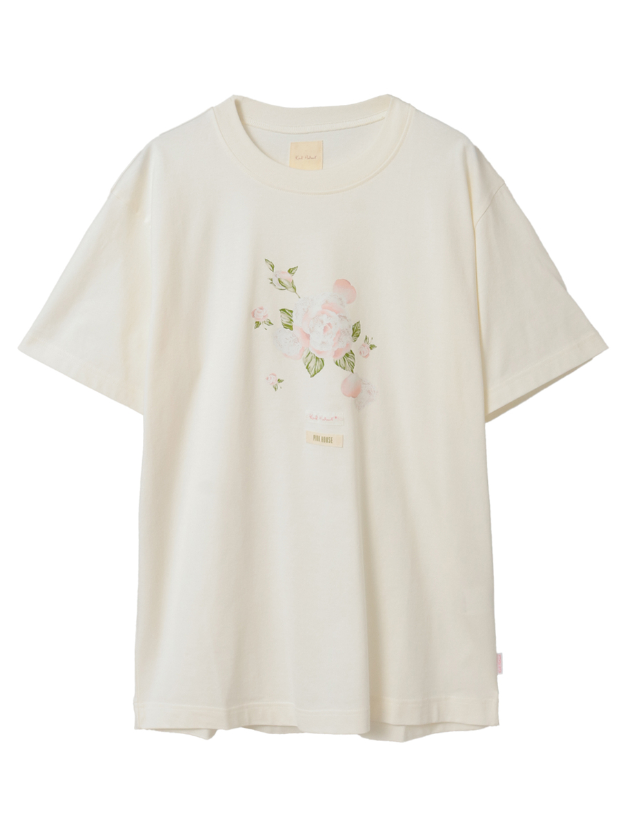 ポワン・ド・ローズプリントTシャツ 詳細画像 キナリ 1