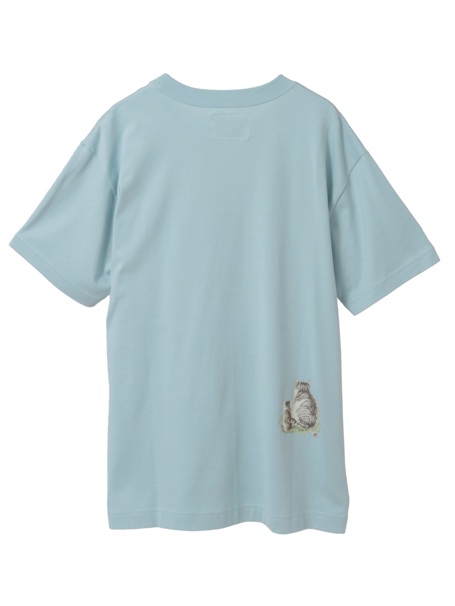 さくらんぼの丘のねこプリントTシャツ 詳細画像 シロ 2