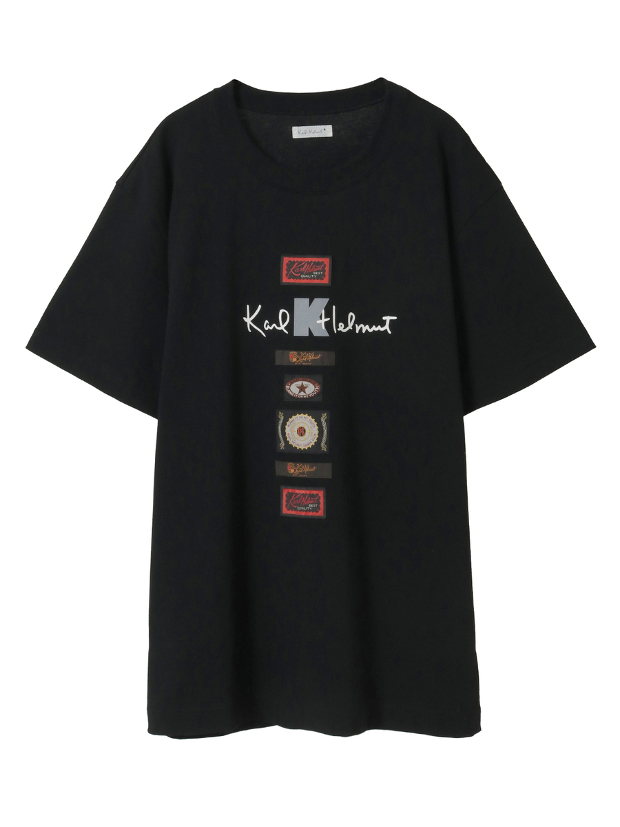 ロゴプリント＆ネームワッペン使いTシャツ 詳細画像 シロ 1