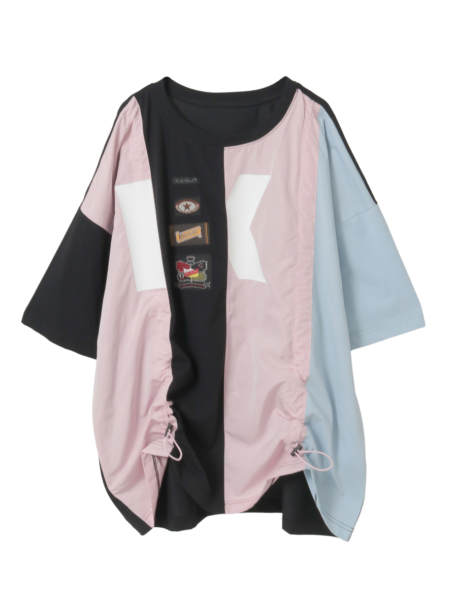 Kロゴプリントポリエステルタフタ使いカットソー 詳細画像 クロ 1