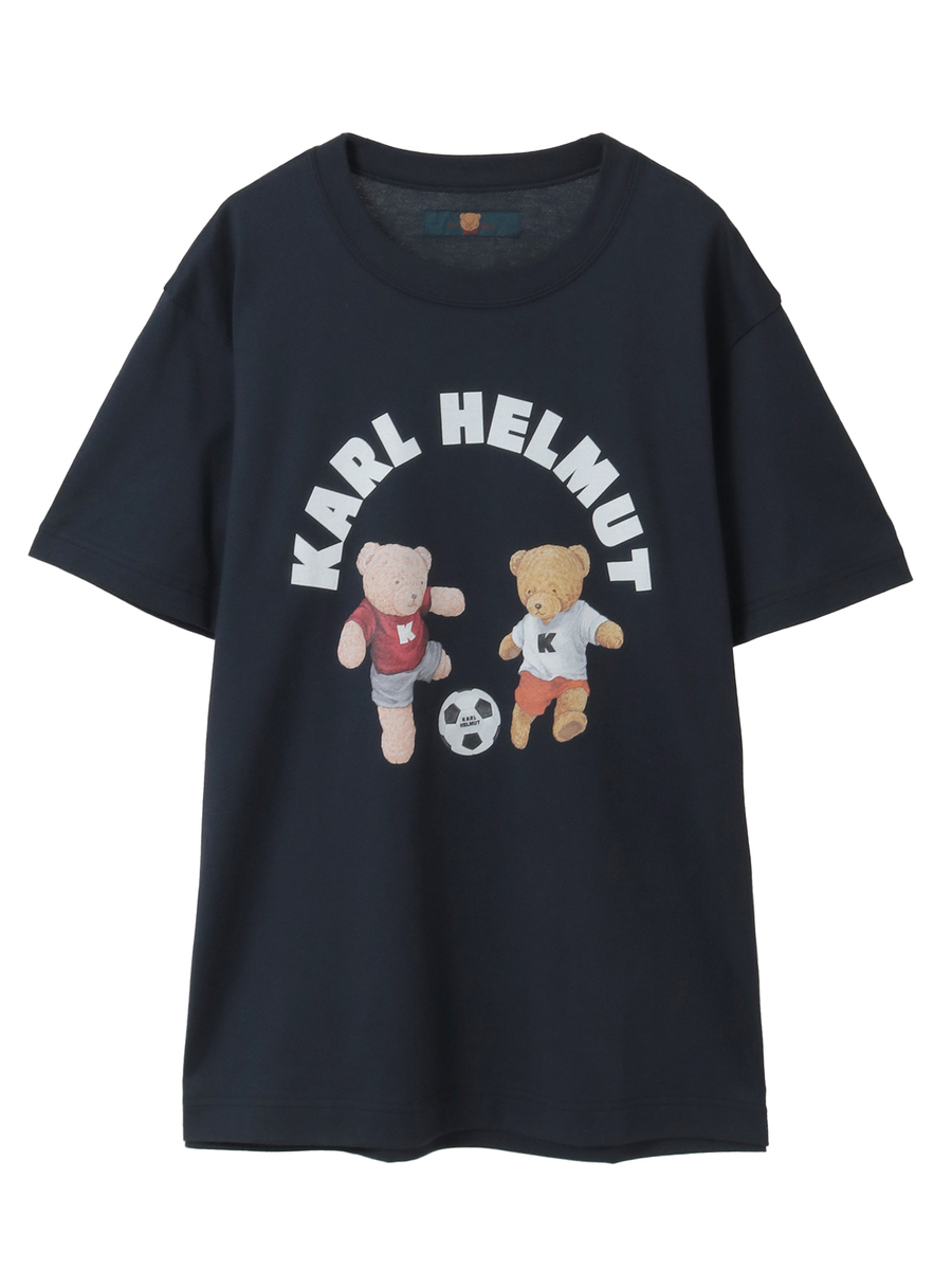 サッカーくまプリントTシャツ 詳細画像 ネイビー 1