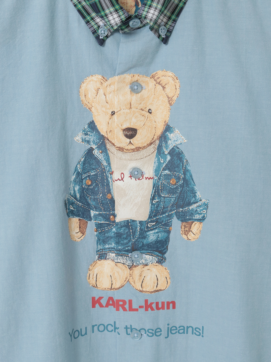ジーニストKARLくんプリントシャツブラウス 詳細画像 クロ 15