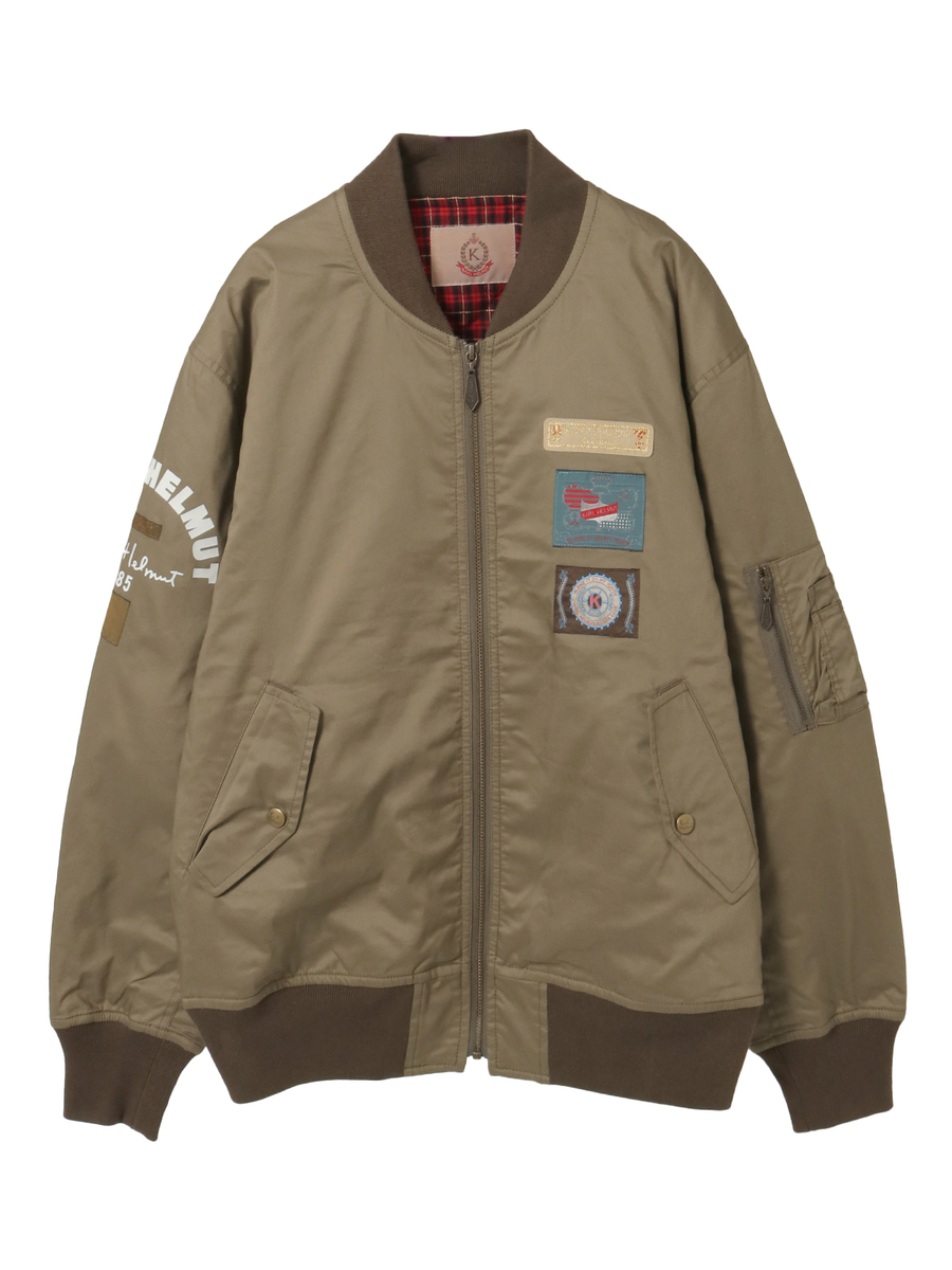 ロゴプリント＆ネームワッペン使いブルゾン 詳細画像 カーキ系 1