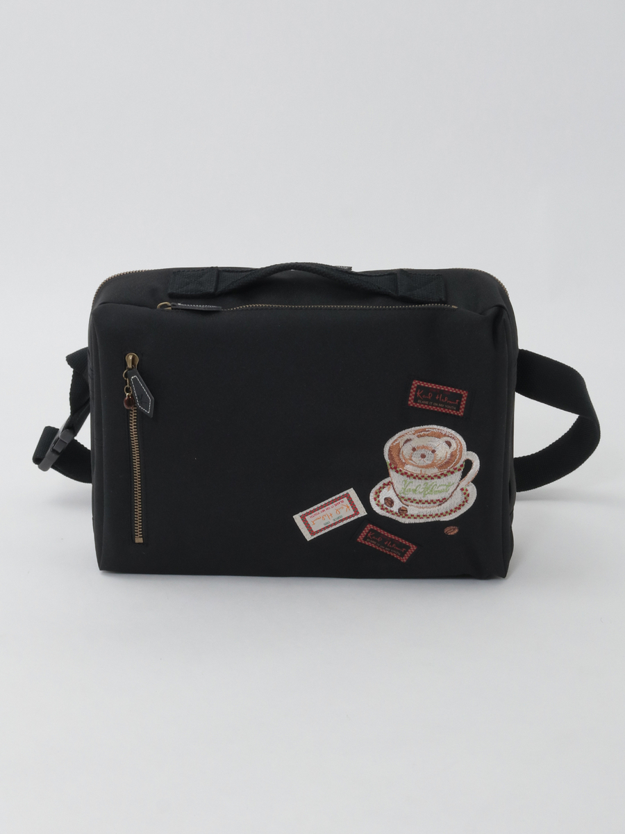 カフェカール刺繍ショルダーバッグ 詳細画像 ブラック 1