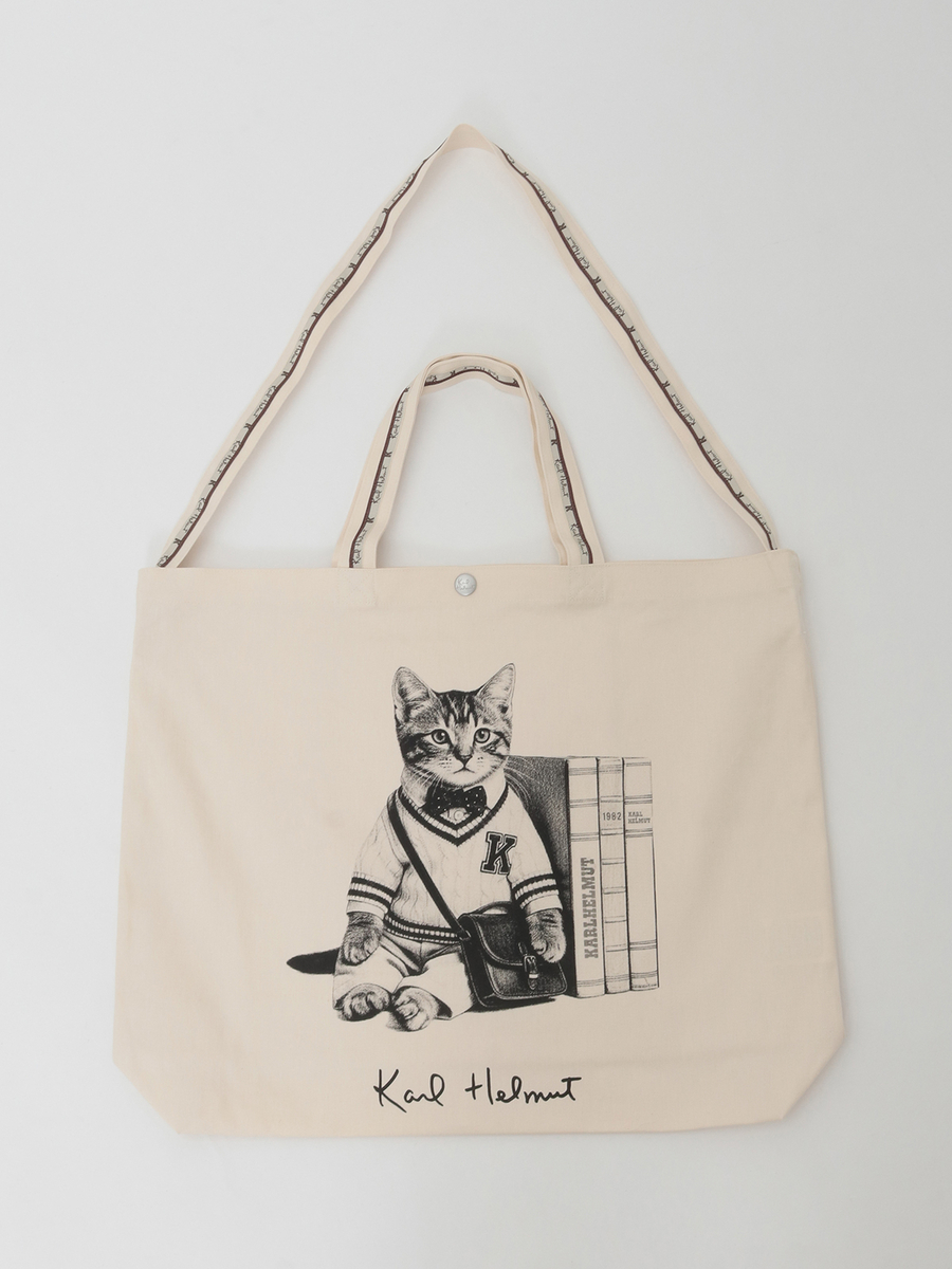 トラディショナルキャラクターズプリント2WAYバッグ 詳細画像 ねこ 1