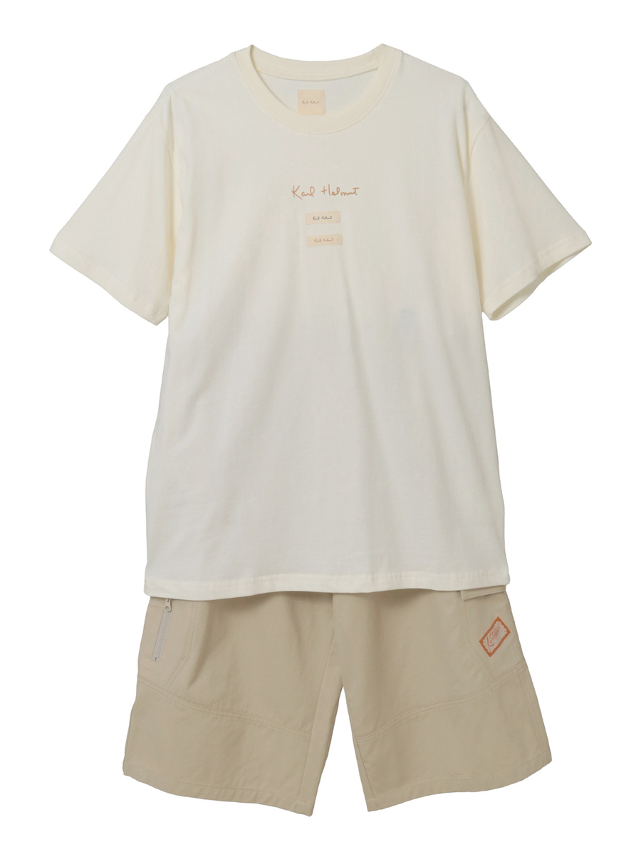 半袖ロゴTシャツ+短パンツ サマーセット 詳細画像 キナリ&times;ベージュ 1