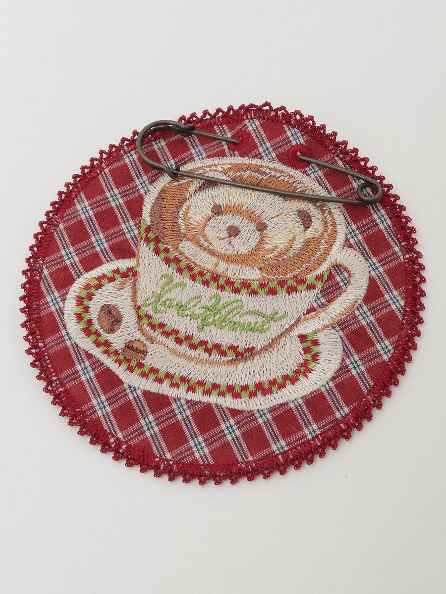 キルトピン付きカフェカールワッペン 詳細画像 アカ 1