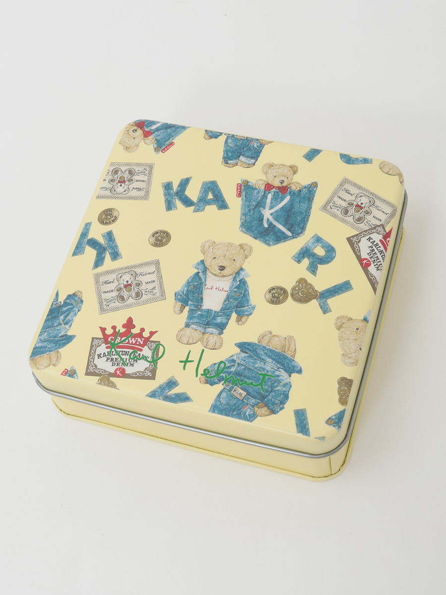 【オンライン限定カラー】ジーニストKARLくんプリントクッキー缶 詳細画像 クリームイエロー 1