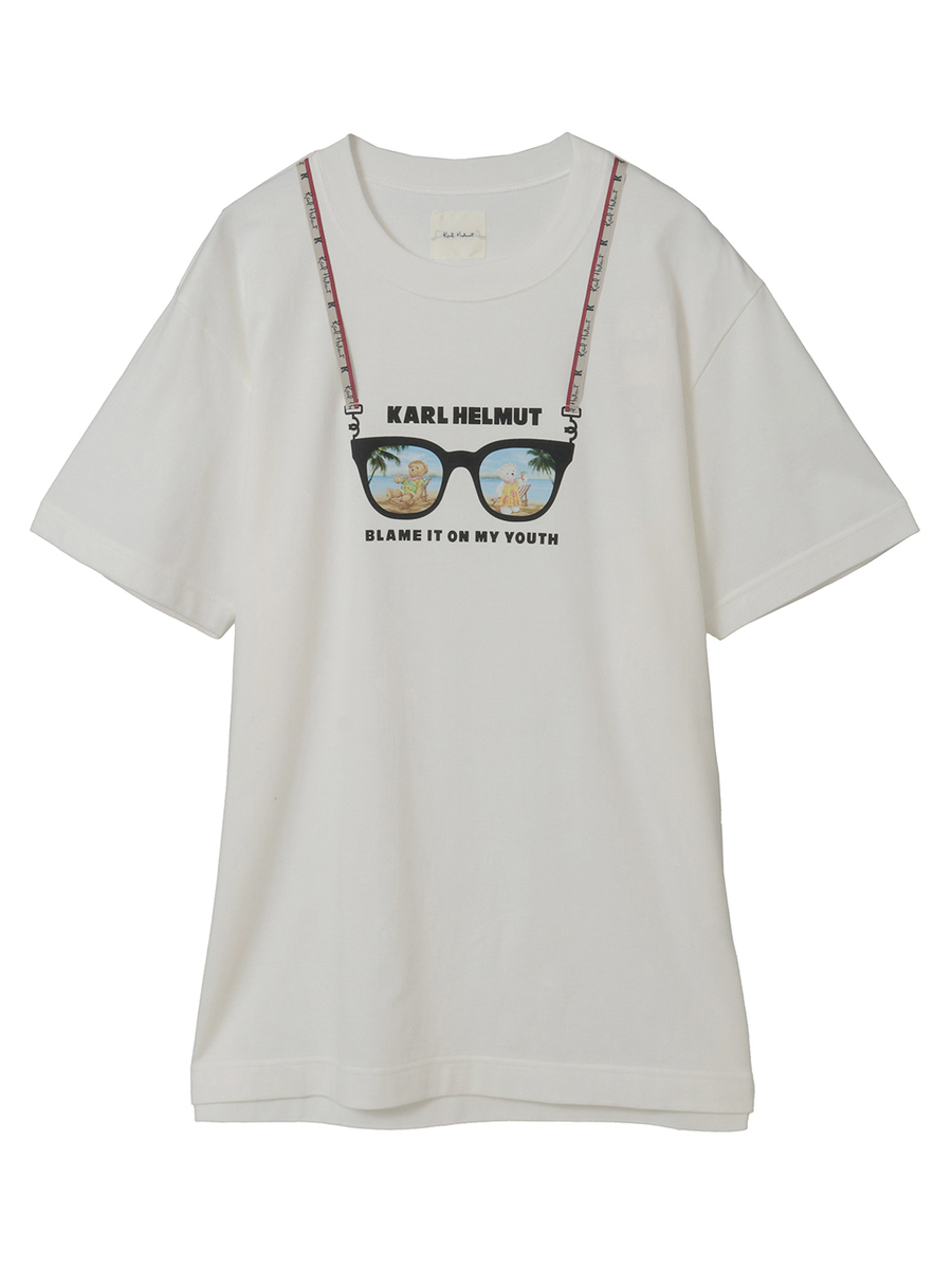 サングラスくまクラシック天竺半袖Tシャツ 詳細画像 クロ 1